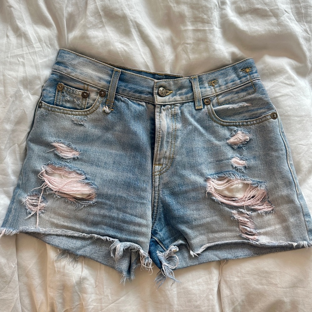 R13 Denim Shorts in Bankside Blue